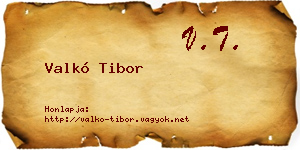 Valkó Tibor névjegykártya